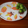 Ceramic Dinnerware Plate - Autumn Leave Pattern, Microwave & Dishwasher Safe