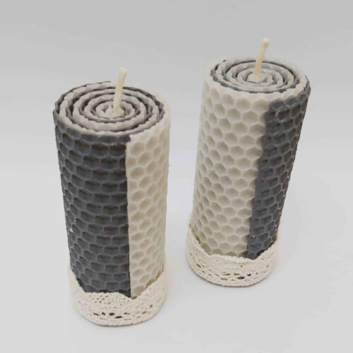 Spiral Beeswax Pillar Candles – Natural Eco-Friendly Decorative Candle Set for Home Decor (2-Pack)