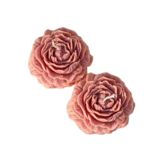 Natural Beeswax Flower Figural Candles – Handmade Floral Decorative Gift Set for Home Decor (2-Pack)