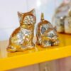 Bronze Cat Sculpture in 2 Pcs - Elegant and Timeless Art