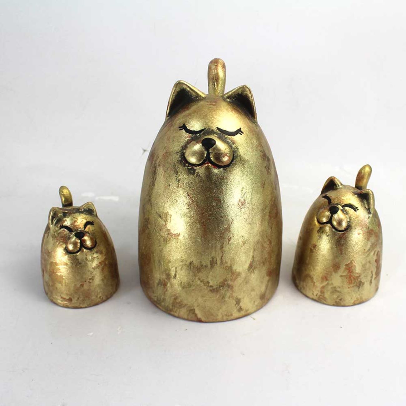 Cat Sculpture Polyester Set of 3 Elegant and Durable Art for Your Home