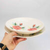 Ceramic Dinnerware Plate & Bowl Set - Rose Pattern, Microwave & Dishwasher Safe