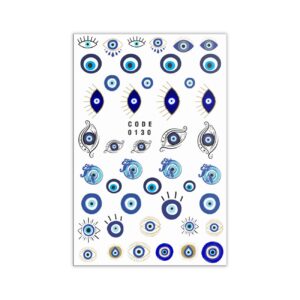 Charming Evil Eye Nail Art Stickers for a Bold Look 3 Pcs
