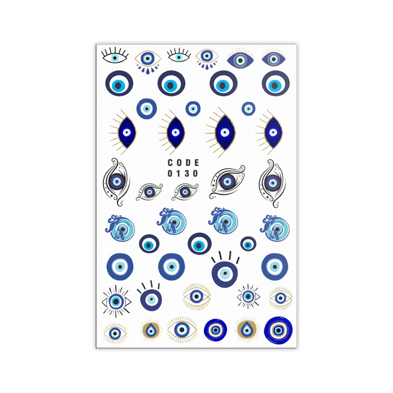 Charming Evil Eye Nail Art Stickers for a Bold Look 3 Pcs