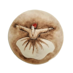 Decorative Ceramic Wall Plate – Whirling Dervish Dance Design in Brown
