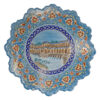 Persian Minakari Decorative Copper Plate – Hand-Painted with Intricate Floral Design in Blue
