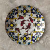 Decorative Glass Wall Plate - Hand-Painted with Vitreous Art & Fish Pond Design