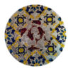 Decorative Glass Wall Plate - Hand-Painted with Vitreous Art & Fish Pond Design