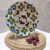Decorative Glass Wall Plate - Hand-Painted with Vitreous Art & Fish Pond Design