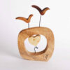 Decorative Wooden Bird Figurine - Handcrafted Natural Suitable for Home Decor