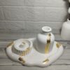 Minimalist Deformed Concrete Serving Tray - Unique White Decorative Tray