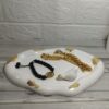 Minimalist Deformed Concrete Serving Tray - Unique White Decorative Tray