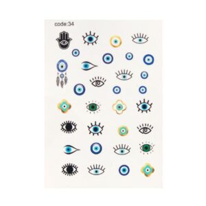 Evil Eye Nail Stickers – A Fashionable Way to Ward Off Negativity 5 Pcs