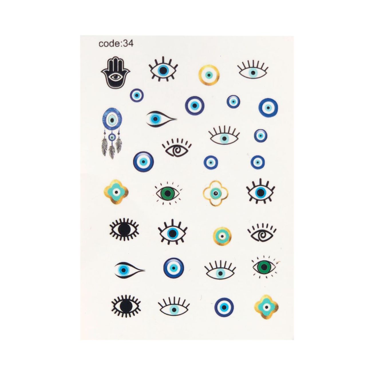 Evil Eye Nail Stickers – A Fashionable Way to Ward Off Negativity 5 Pcs