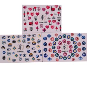 Evil Eye Nail Stickers – Unique Design for Trendy Nails 3 Pcs