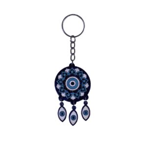 Evil Eye and Dreamcatcher Keychain – Handcrafted for Good Luck and Positive Energy