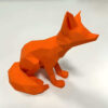 Geometric Fox Cubism Figurine - Handcrafted Modern Art