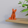 Geometric Fox Cubism Figurine - Handcrafted Modern Art