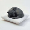 Geometric Sleeping Black Cat Cubism Figurine - Modern Art for Cat Lovers