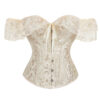 Bustier Corset – Perfect for Party with Floral Design in Milky