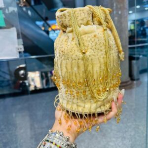 Hand Beaded Clutch Bag in Cylindrical Shape in Different Color – Traditional Design