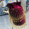 Hand Beaded Clutch Bag in Cylindrical Shape in Different Color - Traditional Design