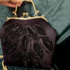 Hand Beaded Clutch Bag with Leaf Design - Sparkling and Elegant