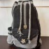 Handmade Crochet Casual Backpack - Stylish & Durable in Gray