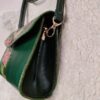 Handmade Genuine Leather Bag - Jade Green Bird & Flower