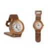 Handmade Wooden Desk Clock - Modern Wristwatch Silhouette