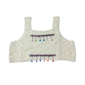 Hand-Crocheted Macrame Crop Top – White Boho Summer Top