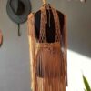 Handwoven Macrame Dress - Orange Boho Summer Style