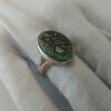 Islamic Agate Silver Ring for Men with Green Gemstone & Hasbi Allah Design