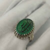Islamic Men's Silver Ring with Engraved Agate Stone - Hasbi Allah Design