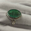 Islamic Men's Silver Ring with Engraved Agate Stone - Hasbi Allah Design