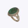 Islamic Men's Silver Ring with Engraved Agate Stone - Hasbi Allah Design