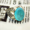 Islamic Men's Silver Ring with Engraved Agate Stone - Wa Man Yattaq Allah Design