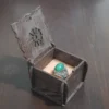 Islamic Yemeni Agate Silver Ring for Men with Green Gemstone & Ya Ali Design