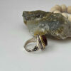 Islamic Yemeni Agate Silver Ring for Men with Red Gemstone & Ya Ali Design