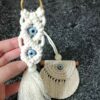 Keychain and Car Mirror Hanging Macrame Set with Evil Eye Design
