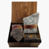 Men's Tie Set with Pocket Square, Cufflinks, and Socks with Paisley Design in Gray