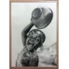 Original Black Pen Drawing with The Portrait of Naughty Boy Design