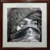 Original Black Pen Drawing with beauiful Eyes of Baby Girl Dsign
