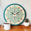 Persian-Inspired Analog Patterned Wall Clock - Flower Design