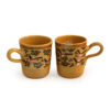 Pottery Mug - with Bird Design & Mustard Yellow Color
