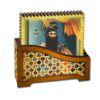 Naser al-Din Shah Qajar Wooden Coasters 6-Pack – Rich Persian Artistry for Home