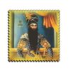 Naser al-Din Shah Qajar Wooden Coasters 6-Pack – Rich Persian Artistry for Home