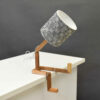 Handcrafted Whimsical Robot Desk Lamp – Striped Pattern Decor