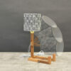 Handcrafted Whimsical Robot Desk Lamp – Striped Pattern Decor