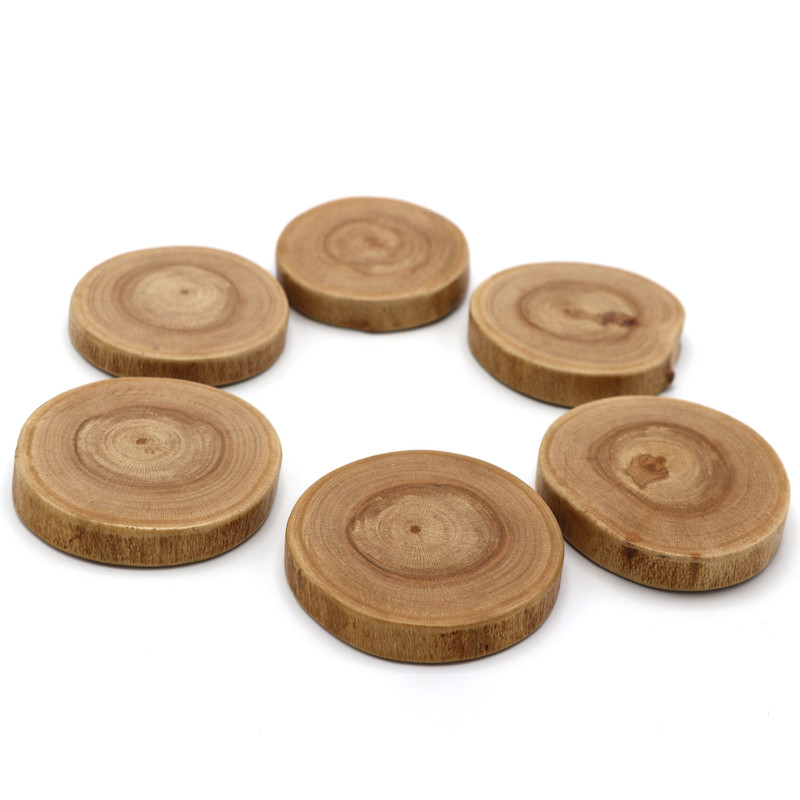 Handmade Rustic Wooden Coasters 6-Pack – Natural Plane Wood for Home Decor